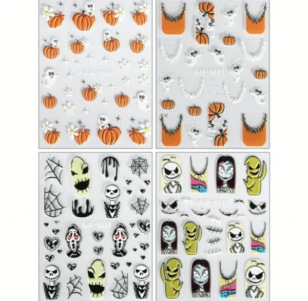 5D Halloween Nail Design Decals - Spooky Pumpkins