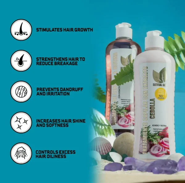 Onion Biotin Herb Shampoo & Treatment Kit to Stronger Locks