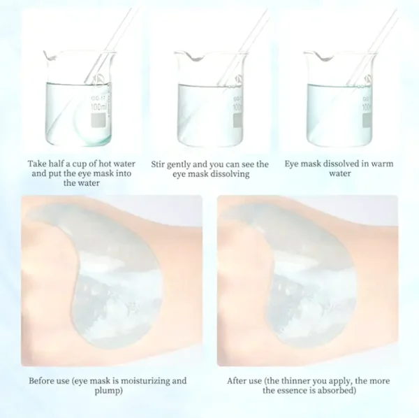Eye Mask Patches (Pieces) - Brightening  Eye Treatment with Hyaluronic Acid, Cooling Care for Puffy Eyes & Dark Circles, Reduce Under Eye Bags and Smooth Wrinkles