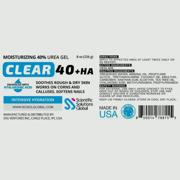 40 Percent Urea-infused Gel with Hyaluronic Acid & T-Tree Oil