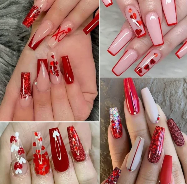 Valentine Nail Sequins Kit 12 Grids Love Design