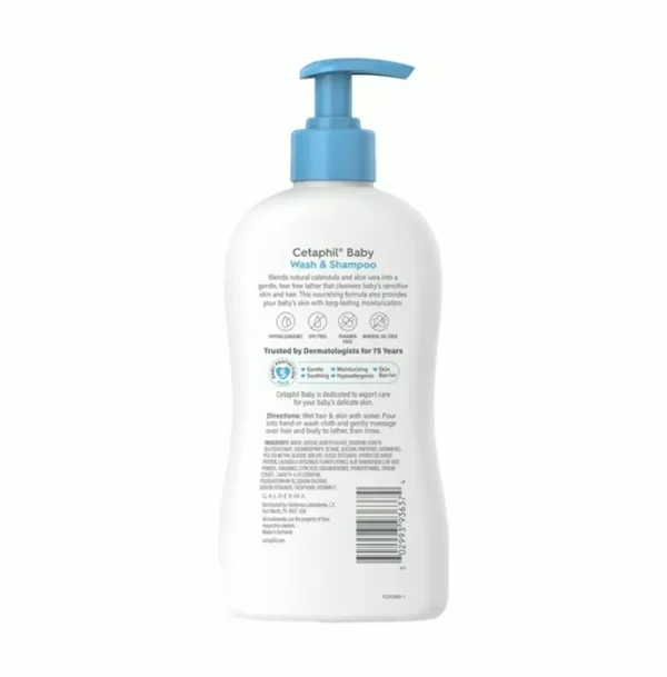 Cetaphil Baby Wash and Organic Calendula, Tear-Free, 13.5