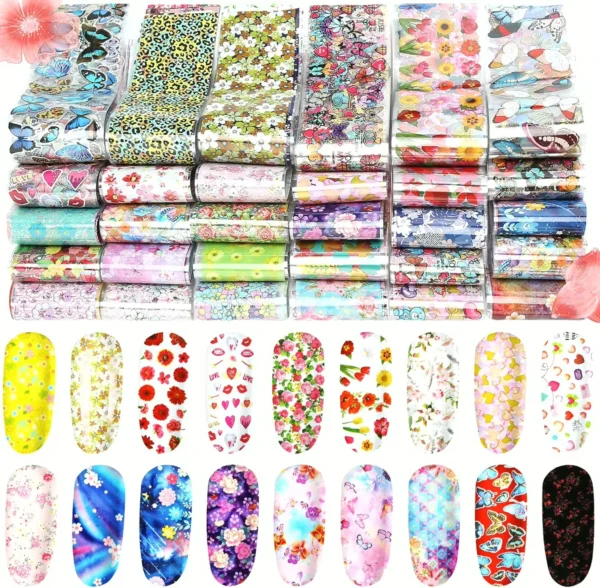 300 Pieces Nail Art Foil Stickers
