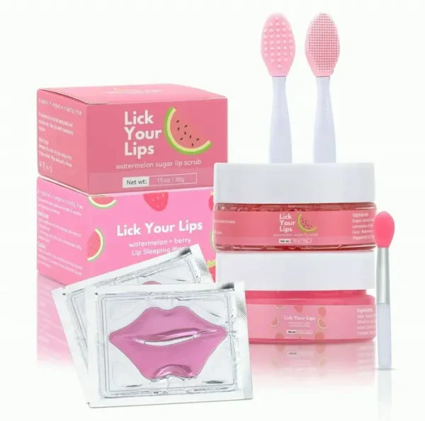 All-in-One Lip Therapy Set Including Mask, Scrub, Silicone Brush