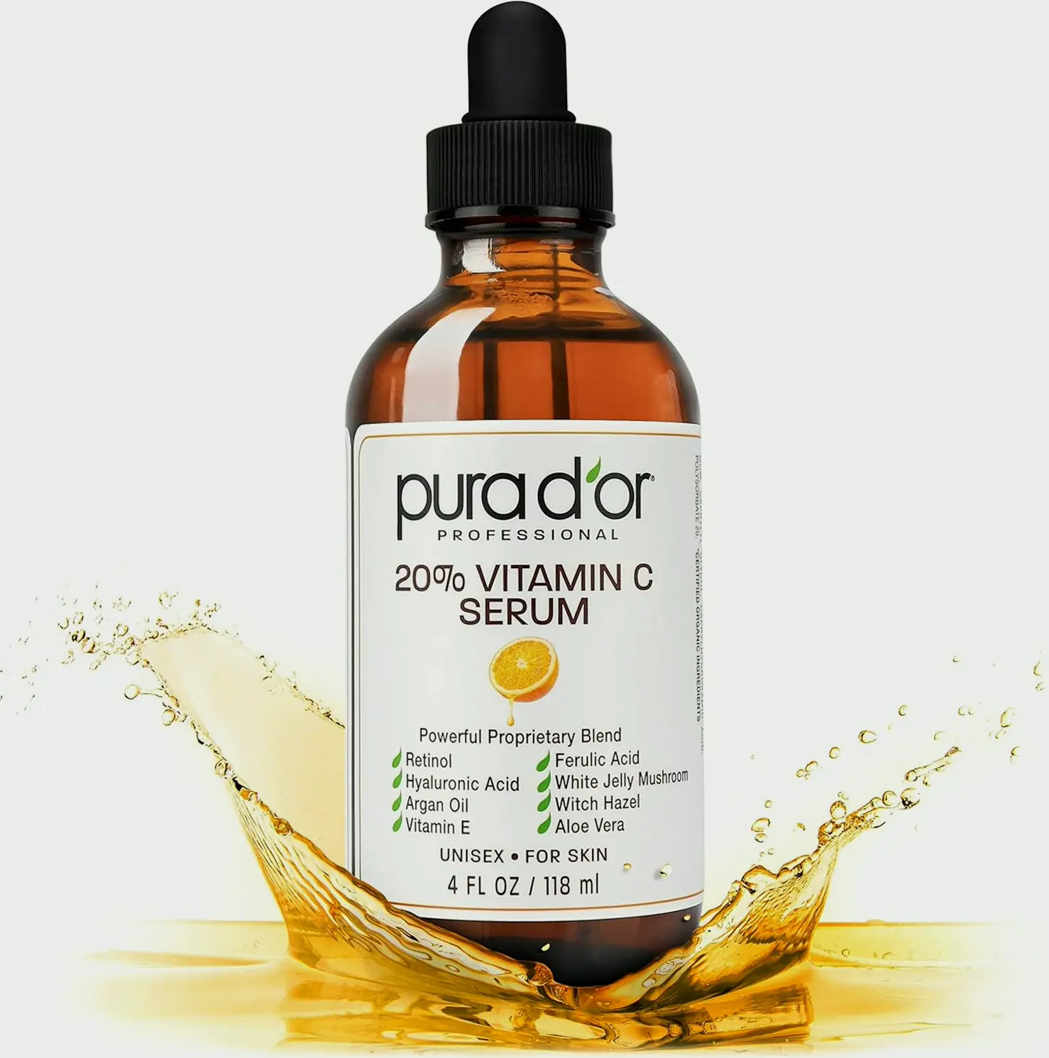 PURA D'OR 20% Vitamin C Elixir 4oz Best Value