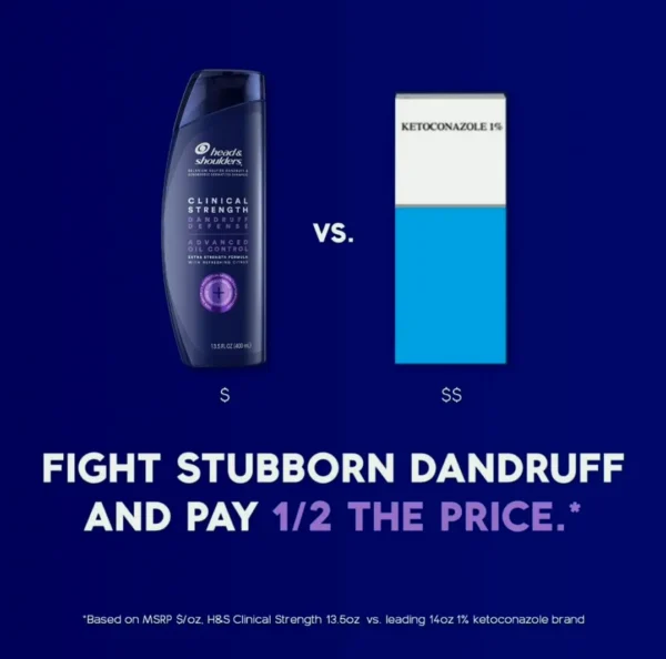 Head & Shoulders Clinical-Grade Anti-Dandruff Shampoo, Superior Sebum & Flake Control, Rx Strength
