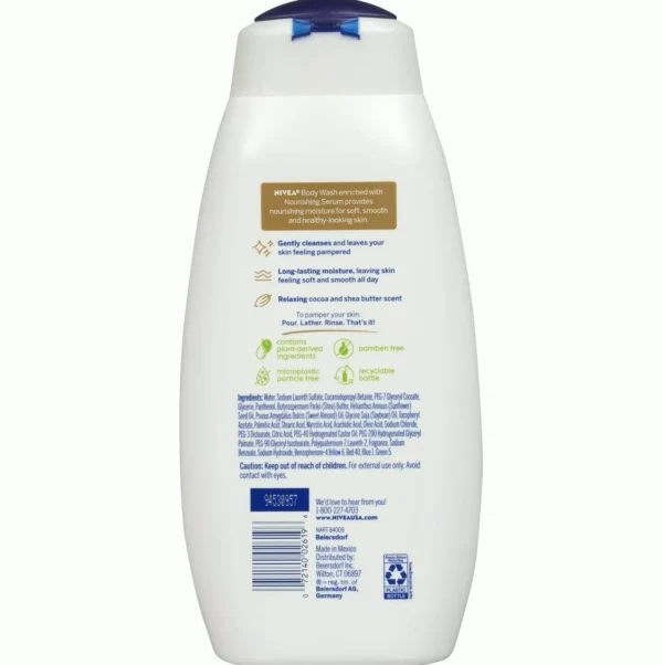 NIVEA Cocoa & Shea Butter Body Wash , 20 Fl Oz