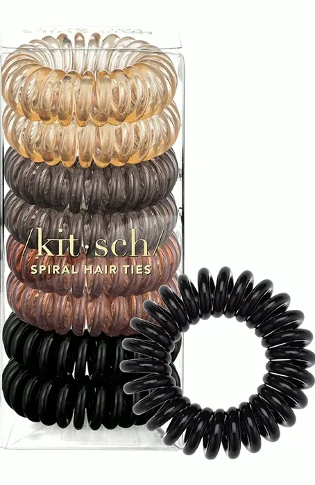 Kitsch Hair Ties for Women - No Crease Hair Bands, 8pcs (Brown)