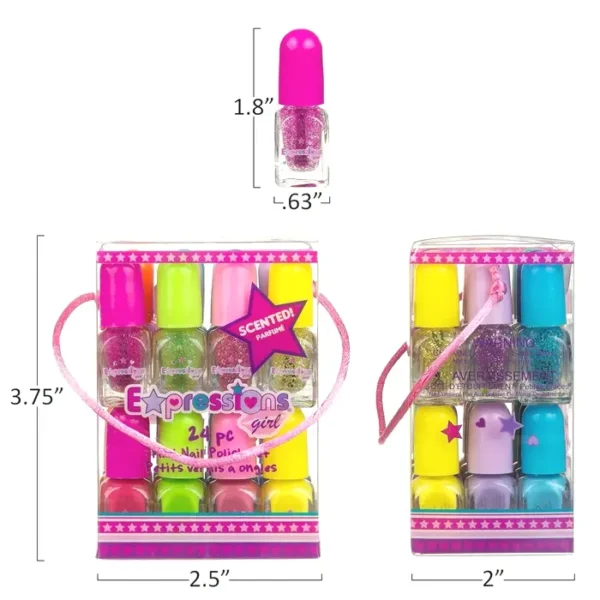 Fragrant Polish Set - 24pc Assorted Shades for Kids