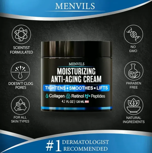 Men's Facial Moisturizer Gel - Anti-Wrinkle & Revitalizing - 4.2 Ounces