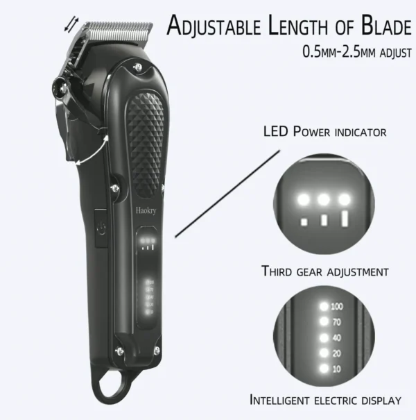 Pro Mens Clippers - Wireless & Wired Barber Clippers for Hair Cutting & Beard Trimmer