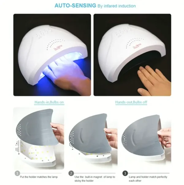 Gel Beginner Kit w/ 48W UV LED Lamp & 6 Colors