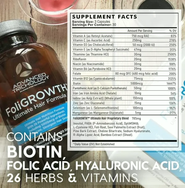 Advanced Hair Science FoliGROWTH Supplements for Thicker Hair