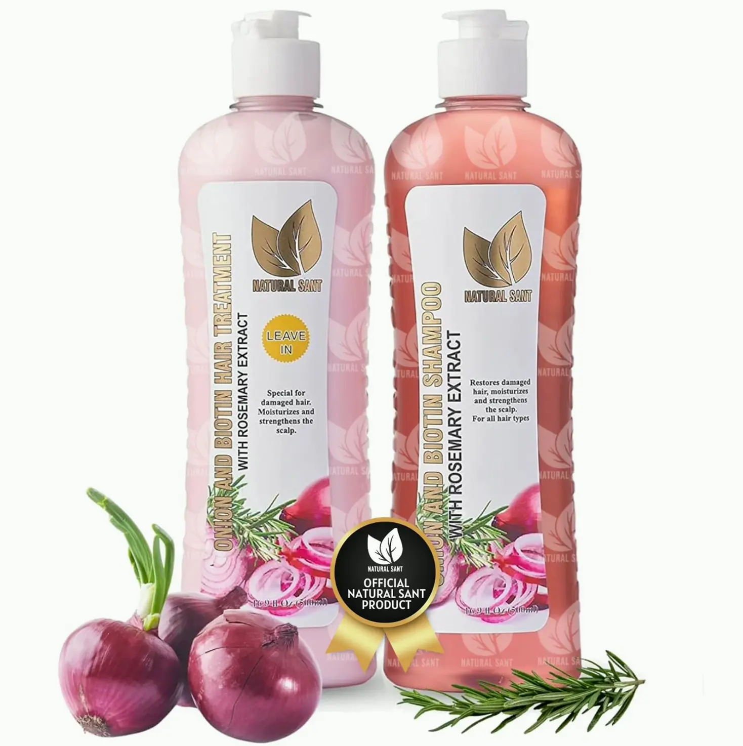 Onion Biotin Herb Shampoo & Treatment Kit to Stronger Locks