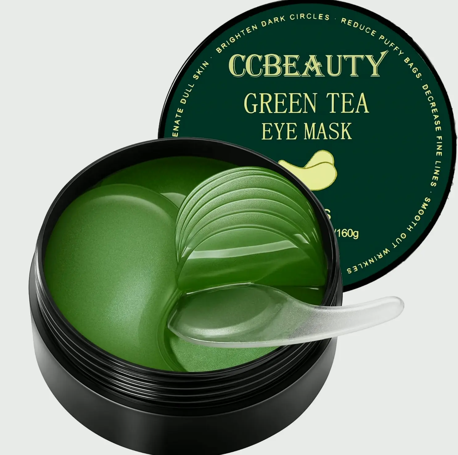Green Tea Eye Masks for Puffy Eyes, Hydrating Gel Pads, 30 Sets