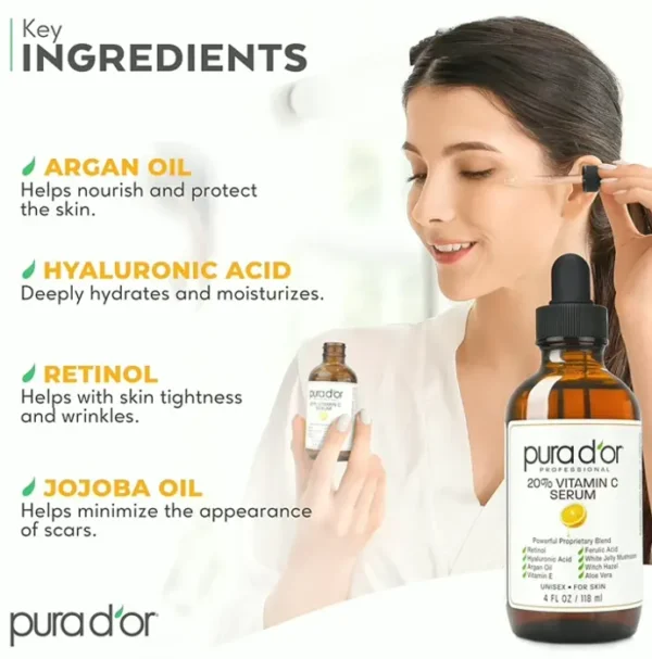 PURA D'OR 20% Vitamin C Elixir 4oz Best Value