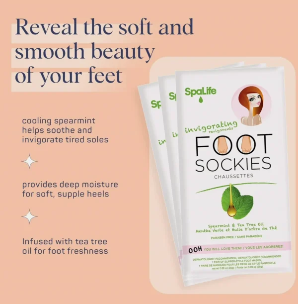 SpaLife Exfoliating Foot Masks (Pack of 8)