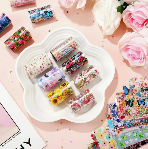 300 Pieces Nail Art Foil Stickers