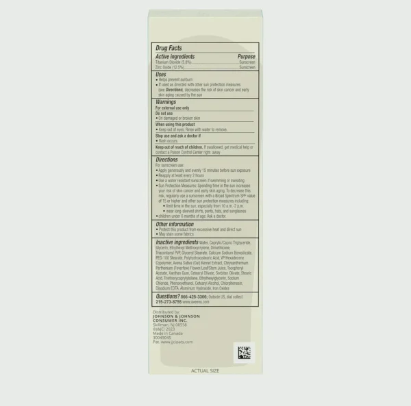 Aveno Daily Moisturizer with SPF 30 Sunblock for Delicate Skin 1.7 fl. oz