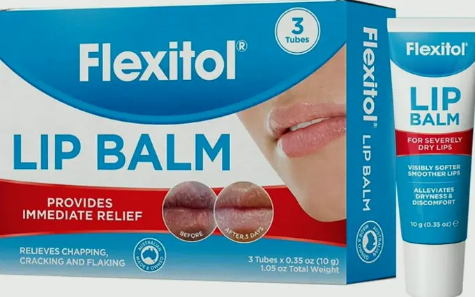 Flexitol Lip Balm, 0.35 oz Package, Cream White, 3 Count