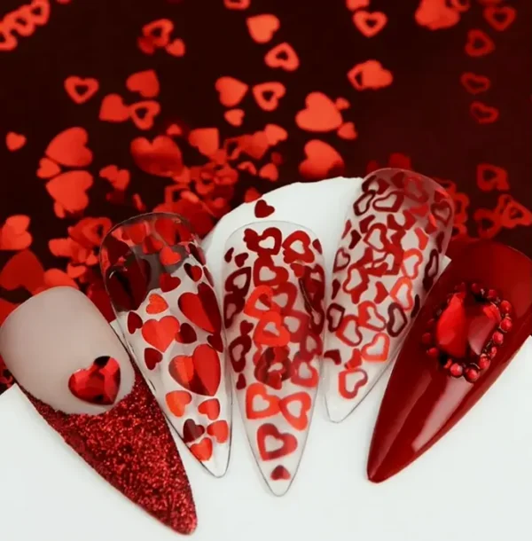 Valentine Nail Sequins Kit 12 Grids Love Design