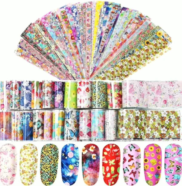 300 Pieces Nail Art Foil Stickers