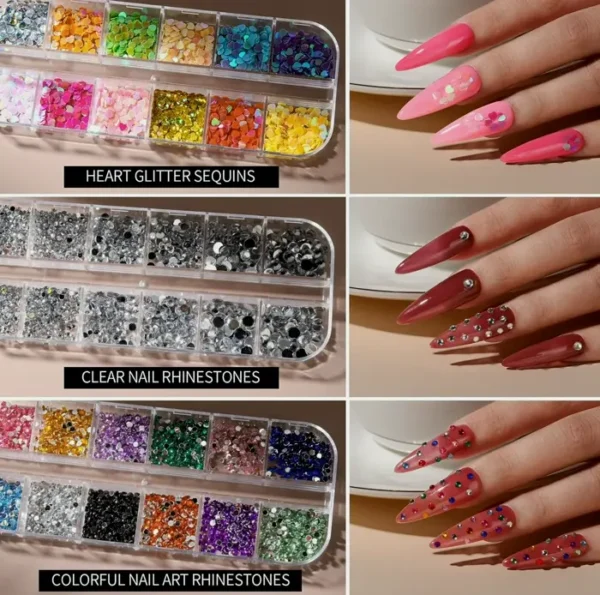 Fandamei's Nail Art Kit with Brushes & Rhinestones