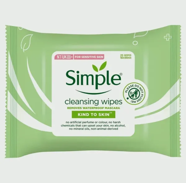 Simple Kind To Skin Face Cleansing Cloths - 25 Count