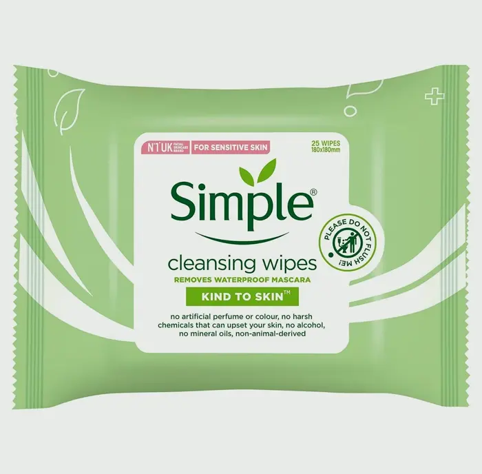 Simple Kind To Skin Face Cleansing Cloths - 25 Count