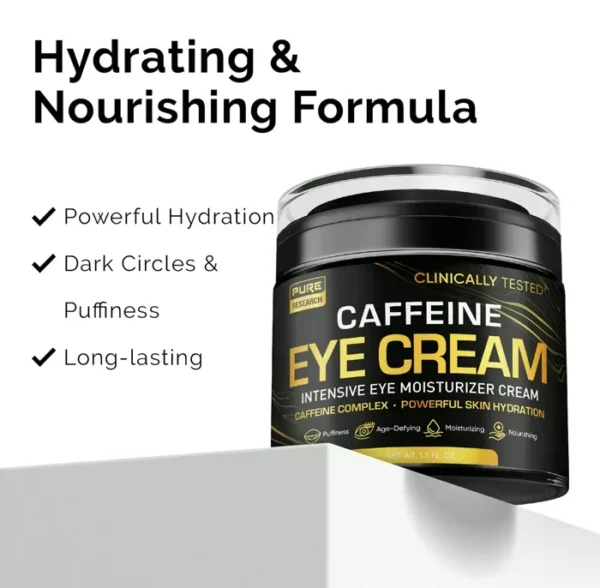 Caffeine Eye Cream to Reduce Aging, Under Eye Bags, Puffiness 1.7oz