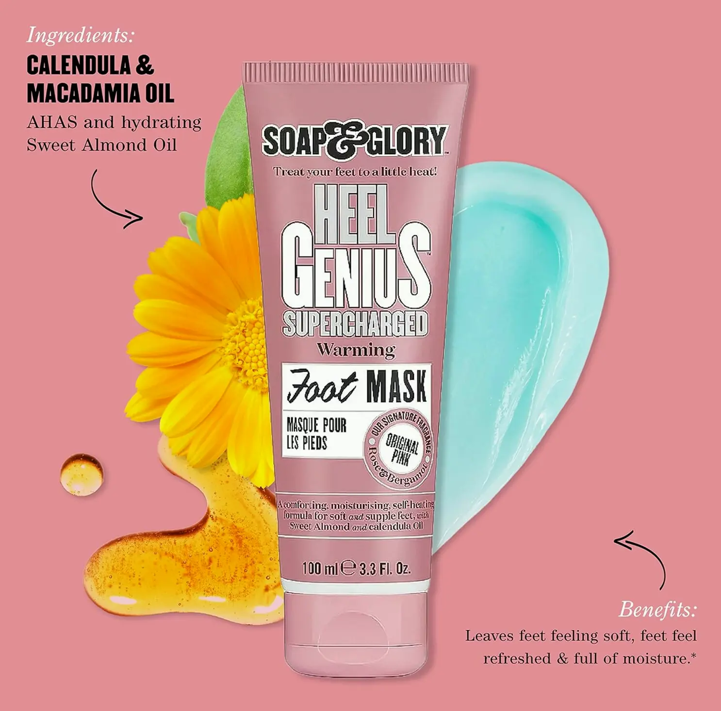 Pink Heel Genius with Cream - Moisturizing Feet Treatment (100ml)
