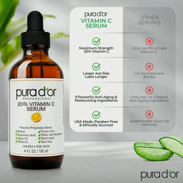 PURA D'OR 20% Vitamin C Elixir 4oz Best Value