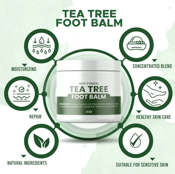 Crafted Tea Tree Salve - Foot Care, Hydrate, Antibacterial - 2 ounces