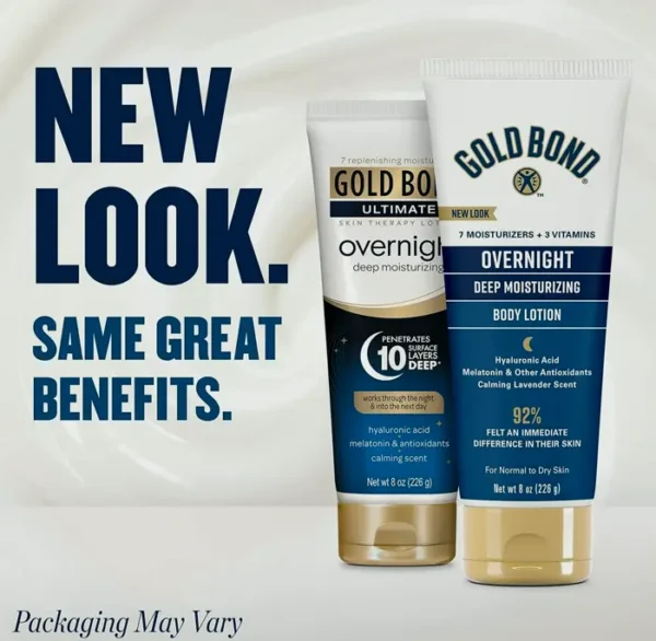 Gold Bond Overnight Hydrating Lotion, 8 oz, Lavender Scent